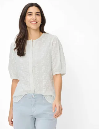 Brax Damen Bluse Style VEA white, weiß, Gr. 34