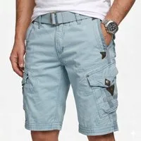 Geographical Norway Cargoshorts kurze Hose aus Baumwolle, Sommer-Bermuda (packung, 1-tlg) Herrenshorts mit Gürtel Größe S bis 5XL