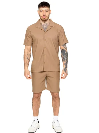 Enzo | Herren Strukturierte Hemden & Shorts Set