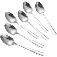 Cheffinger Besteck-Set Modernes 6er Set Menülöffel - Besteck-Set aus hochwertigem Edelstahl, Edelstahl