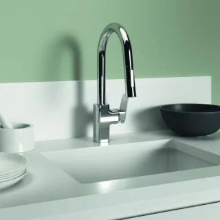 Ideal Standard Ceraplan Küchenarmatur BD338AA chrom, hoher Auslauf, mit Handbrause