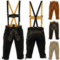 German Wear Trachtenlederhose GW822 Kniebundhose trachtenhose Trachten Lederhose mit Hosenträger