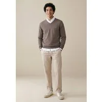 FYNCH-HATTON Strickpullover aus Baumwolle, mit V-Ausschnitt, bequeme Passform