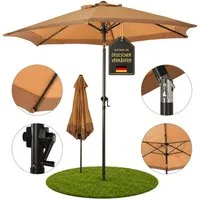 ONDIS24 Marktschirm Sonnenschirm 2,5 Meter Sonnenschutz mit Kurbel, Knick-Gelenk