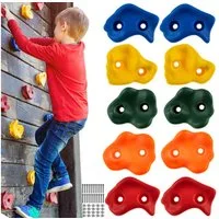 KRUZZEL Kletterwand Klettersteine Griffe für Kinder, (Spar-Set, 10-St., Geschicklichkeit), Rutschfeste Oberfläche für mehr Griffkraft bei jeder Witterung