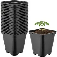 Garronda Blumentopf Kunststoff eckig abgerundet mit Drainagelöchern für Garten GD-0200 (20 St., 20er Set)