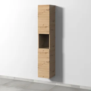 Sanipa 3way Hochschrank mit 2 Türen und 1 offenem Fach, Eiche Natural-Touch SM11285