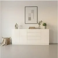 borchardt Möbel Sideboard Vaasa, Kommode mit 3 Türen und 4 Schubkästen auf Kugelführungen, Breite 190 cm