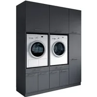 Laundreezy Mehrzweckschrank-Set Laundreezy, 6-tlg. Mehrzweckschrank-Set B/H/T 186/238/68 cm, (6-St), Breite 186 cm, Soft-Close-Funktion, höhenverstellbare Füße