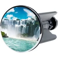 Sanilo Waschbeckenstöpsel Wasserfall, Ø 4,0 cm, hochwertig, universell, mit Motiv, 100% wasserdicht