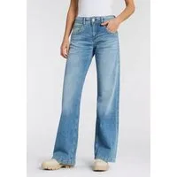 Herrlicher 5-Pocket-Jeans Edna Denim Stretch mit weitem Bein, Flared Fit