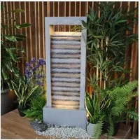Wacredo Gartenbrunnen Premium Wasserspiel Komplettset Namibia, Wasserbecken BxT: 41x18 cm, Gesamtmaß: 41 x 18 x 100cm (L x B x H)