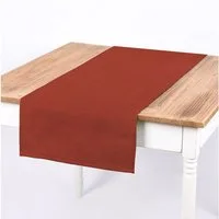 SCHÖNER LEBEN. Tischläufer aus Canvas uni terrakotta 40x160cm von, handmade