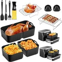 SURFOU Küchenmaschinen Zubehör-Set 15-teiliges Heißluftfritteuse Zubehör Airfryer Zubehör für Ninja Foodi, Silikonform für Ninja heißluftfritteuse af500de Zubehö