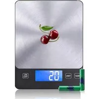AIMAX Küchenwaage Digital mit Geneigtes Display Edelstahl Bestseller 10 kg, (Lebensmittelwaage, 1g/0.03oz LCD-Display Digitalwaage Briefwaage mit Großer), Professionell mit harter Funktion, Batterien enthalten