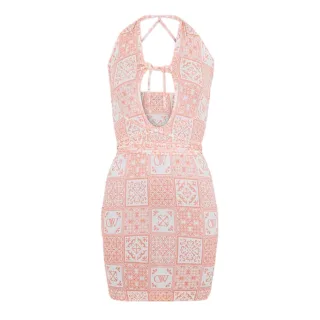 Off White - Minikleid für Damen (Pink/Weiß)
