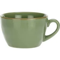 Rose & Tulpani Tasse Frühstückstasse Tasse Teetasse 420 ml Concerto Olivgrün, 1-tlg., Steingut, Handgefertigt, Mikrowellenfest, Backofengeeignet