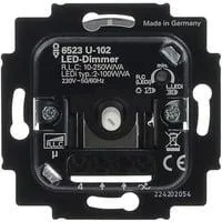 Dimmer-Einsatz Typ 6523 U-102 für Retrofit-LED und konventionelle Leuchtmittel, Unterputz schwarz (matt), Retail