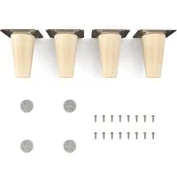 sossai® Möbelfuß Holzfüße Rund gerade Ausführung Öl-Finish / Natur, (4-St), 8cm - 71cm
