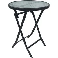 VCM Gartentisch Bistrotisch Garten Balkontisch 55 cm Ø Sonlas, VCM Gartentisch Sonlas 70x55x55 cm Metall, Glas