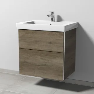 Sanipa 3way Waschtischunterbau zu Villeroy & Boch Subway 2.0 Waschtisch mit 2 Auszügen, Eiche-Nebras BR61337