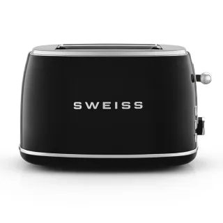 Sweiss Toaster, Schwarz, Metall, 54.8x12.9x22 cm, Küchengeräte, Toaster