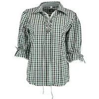 OS Trachten Trachtenbluse Paruvo Tailliert, Liegekragen, 1/1-Arm, Spitze