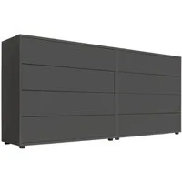 BMG Möbel Sideboard Mailand Set 1 (Schubladenkommode Schubkastenkommode Kommode Anrichte, in verschiedenen Farben), Push-to-open Funktion, Anti-Fingerprint-Beschichtung
