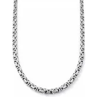 S&T Design Königskette Edelstahl Herren 60cm Halskette Männer Silber Byzantinische (Einzelartikel, Einzelkette), Halskette Herren Hip Hop Punk Halskette Schmuck Geschenk für Herren