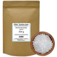 DistrEbution Sauna-Aufgussset Mentholkristalle aus 100% Minzöl, 500g Reines Menthol, Sauna Aufguss (1-tlg) Leicht dosierbar in Kristallen