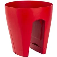 Engelland Blumentopf Geländertopf mit Wasserauffangschalen (Vorteils-Set, 1 St., Fassungsvermögen 9 Liter je Topf), UV-beständig, wetterfest, frostbeständig, ideal für Geländer/Zäune