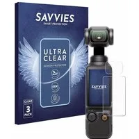 Savvies Displayschutzfolie Schutzfolie für DJI Osmo Pocket 3 (Display + Linse), 6 Stück, Displayschutz Schutz Folie Klar Transparent
