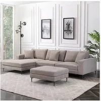 HOME DELUXE Sofa BELLANO Cord - 340 x 188 x 94 cm, inkl. Zierkissen Cordsofa, L – Form Sofa, Ecksofa, Cordstoff