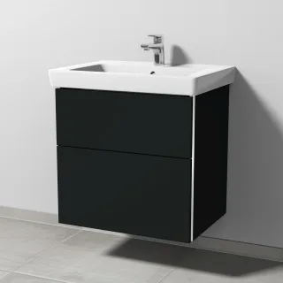 Sanipa 3way Waschtischunterbau zu Villeroy & Boch Subway 2.0 Waschtisch mit 2 Auszügen, Vulkan-Matt BP6131V
