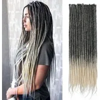 LuxusKollektion Kunsthaar-Extension Dreadlocks Extensions 24 Zoll Schwarz Single-ended Schwarz zu Blond