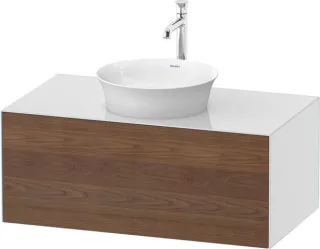 Duravit White Tulip Konsolenwaschtischunterbau wandhängend Amerikanischer Nussbaum & Weiß Matt & Hoc WT497607785
