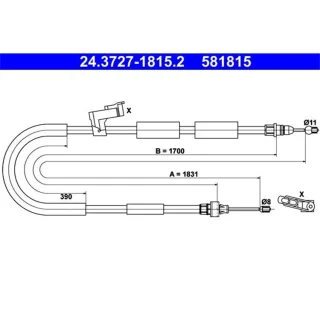 ATE Handbremsseil hinten Mazda 3
