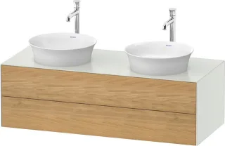 Duravit White Tulip Konsolenwaschtischunterbau wandhängend Natur Eiche & Weiß Matt & Seidenmatt 1300 WT4988BH5360010