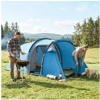 Outsunny Kuppelzelt für 2 Personen, Personen: 2 (Zelt, 1 tlg., Campingzelt), Glasfaser Polyester Hellblau 426 x 206 x 154 cm