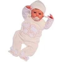 La Bortini Strampler, Jäckchen & Mütze Strampler Mütze und Shirt Baby Anzug 3Tlg 44 50 56 62 68 in Creme, weich, sanft