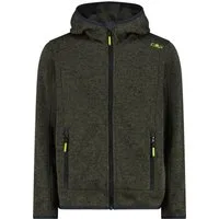 CMP Strickfleecejacke KID JACKET FIXED HOOD wasserabweisend, windabweisend, mit Kapuze, wärmeisolierend