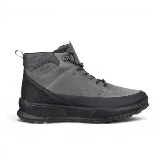 Ecco Herren wasserdichte schwarze graue Leder-Outdoor-Wanderstiefel – Byway 2.0