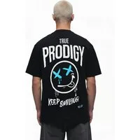 trueprodigy Oversize-Shirt Kenji Logoprint Rundhals dicker Stoff