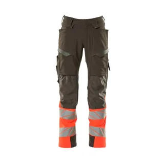 MASCOT Herren Hose mit Knietaschen ACCELERATE SAFE Dunkelanthrazit / Hi-vis Rot 47 - 19179-511-18222-82C47