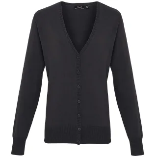 Premier Damen Strickweste mit Knopfleiste (Anthrazit)