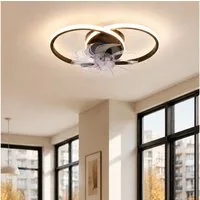 ZMH Deckenventilator Mit Beleuchtung Leise Modern 36W 6-Gang Deckenleuchte Schlafzimmer, Mit Fernbedienung 3 Farbtemperatur Ventilator Lampe Büro