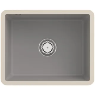 Villeroy und Boch Unterbauspüle 331001KD mit Ablaufgarnitur und Handbetätigung, Fossil