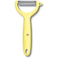 Victorinox Spargelschäler Universalschäler mit extra scharfer Zackenschliffklinge, ergonomisch, Zweischneidig, Limited Edition Hellgelb