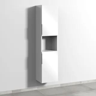 Sanipa 3way Hochschrank mit 2 Türen und 1 offenem Fach, Weiß-Glanz UF11778