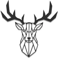 teileplus24 Wanddekoobjekt DS07 Wanddeko Metall Wandbild Metallbild 60 x 60 cm Hirsch Schwarz